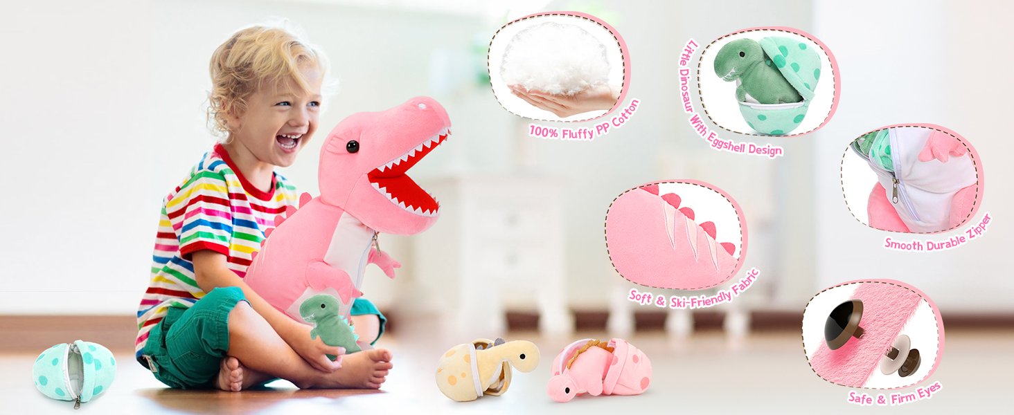 morismos dinosaur stuffed animals with babies