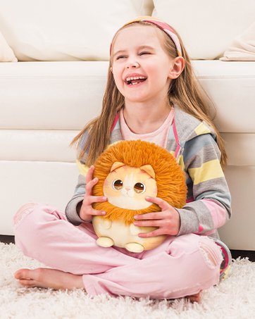 Mewaii Kawaii Cute Lion Kids Plush Toy Pillow